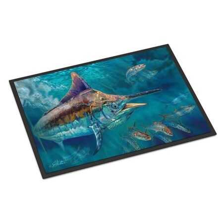 Carolines Treasures 24 x 36 in. Liquid Metal Black Marlin Indoor or Outdoor Mat JMA2005JMAT